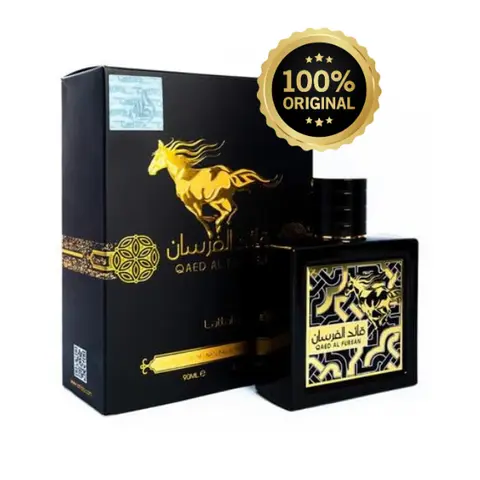 Lattafa Qaed Al Fursan Eau De Parfum (3.04 fl oz/90ml EDP) - Adult Unisex Deep Floral, Aromatic Woody Arabian Exotic Fragrances with Bergamot, Pineapple, Amberwood, Amber Oud, 5-Year Long-Lasting Elegance Cosmetic Cologne Gift Pack