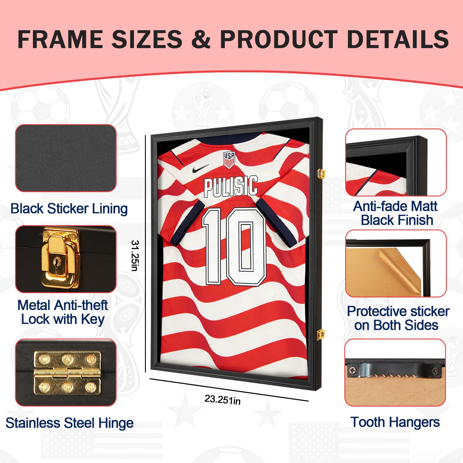 Buy 1 Get 1 Free Card Frame – Jersey Frame Display Case with 98% UV Protection for Football, Baseball, Basketball, Hockey, Soccer, Uniform & T-Shirt