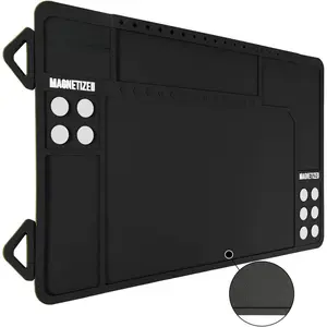 Pistol Gun Cleaning Mat, Magnetic Gun Cleaning Pad Mat for Glock, Handgun Mats Cleaning with Organizer Parts Tray, Anti-Slip Thick Rubber Glock Cleaning Mat Protective Workbench with Inch