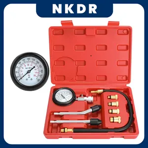 NKDR Engine Cylinder Pressure Gauge Tester Kit, Automotive Gas Engine Diagnostic Tool for Compression Tests with Accurate Readings