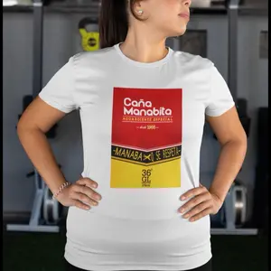 Caña Manabita Women's 100% Cotton T-Shirt with DTF Logo Print Comfortable & Stylish Casual Wear Breathable Top, unisex , camisetas ecuatorianas