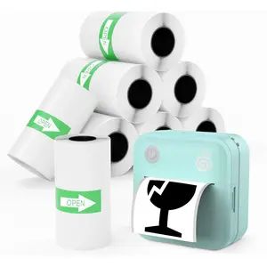 lopevi Label Maker with  Rolls Continuous Self-Adhesive Paper Portable Bluetooth Thermal Printer for Home Office Organization Barcode Address