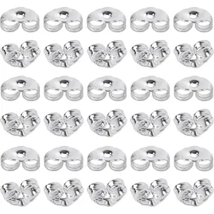 30pcs/15 Pairs 925 Sterling Silver Earring Backs Replacement Secure Ear Lockings