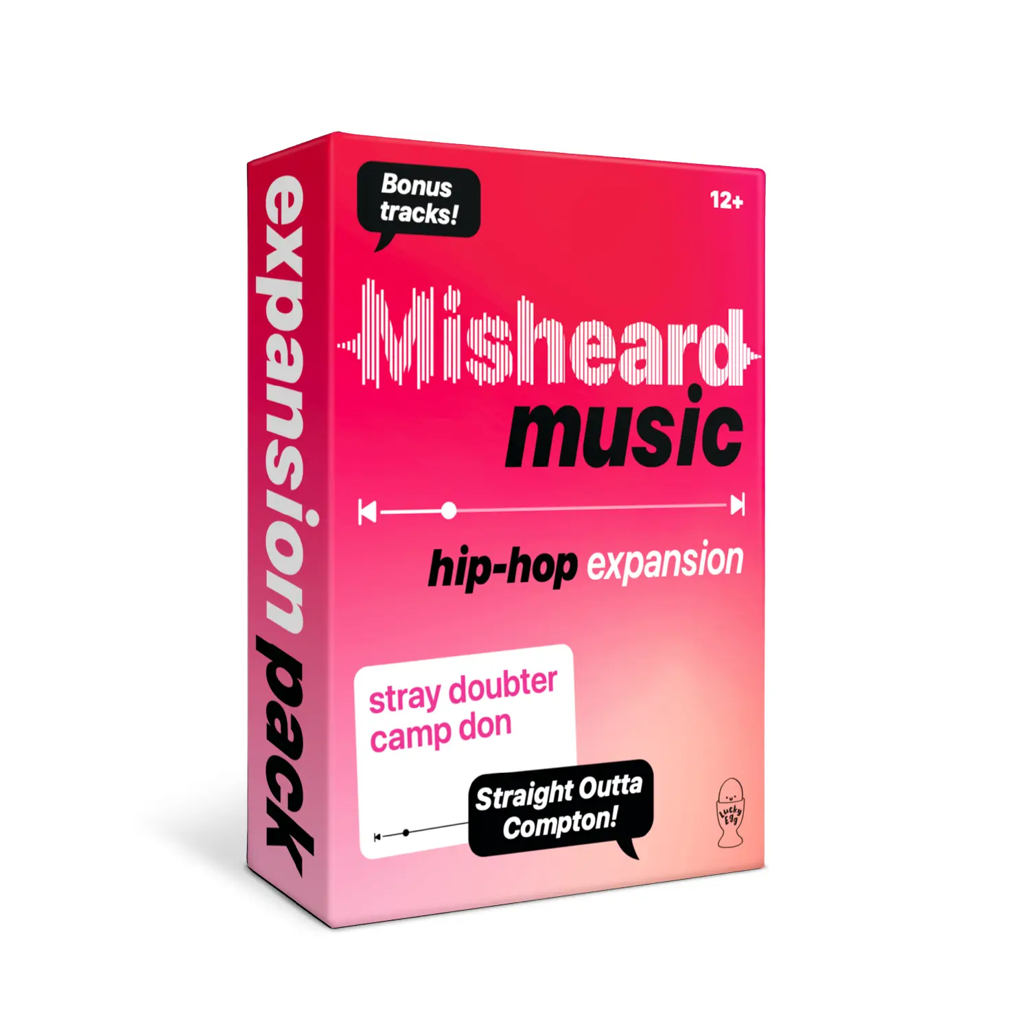 Lucky Egg Misheard Music: Hip Hop Expansion – Add-On Card Pack for The Original Misheard Music Game, 100 Hip Hop Lyrical Nonsense Cards, Base Game Required