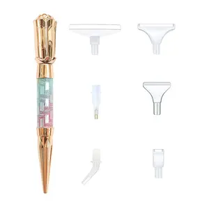 Diamond Painting Dotting Pen, Art Supplies and Tools, 6 Styles Replacement Heads, Comfortable Grip, Faster Drilling, Ideal for DIY Crafts