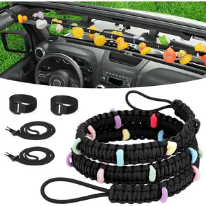 Duck Holder for Jeep, Elastic Rubber Duck Rope Holder for Jeep Wrangler YJ TJ JK JL & Gladiator JT, Paracord Ducks Display Fixed Mount, Hold 36 Ducks, Gift