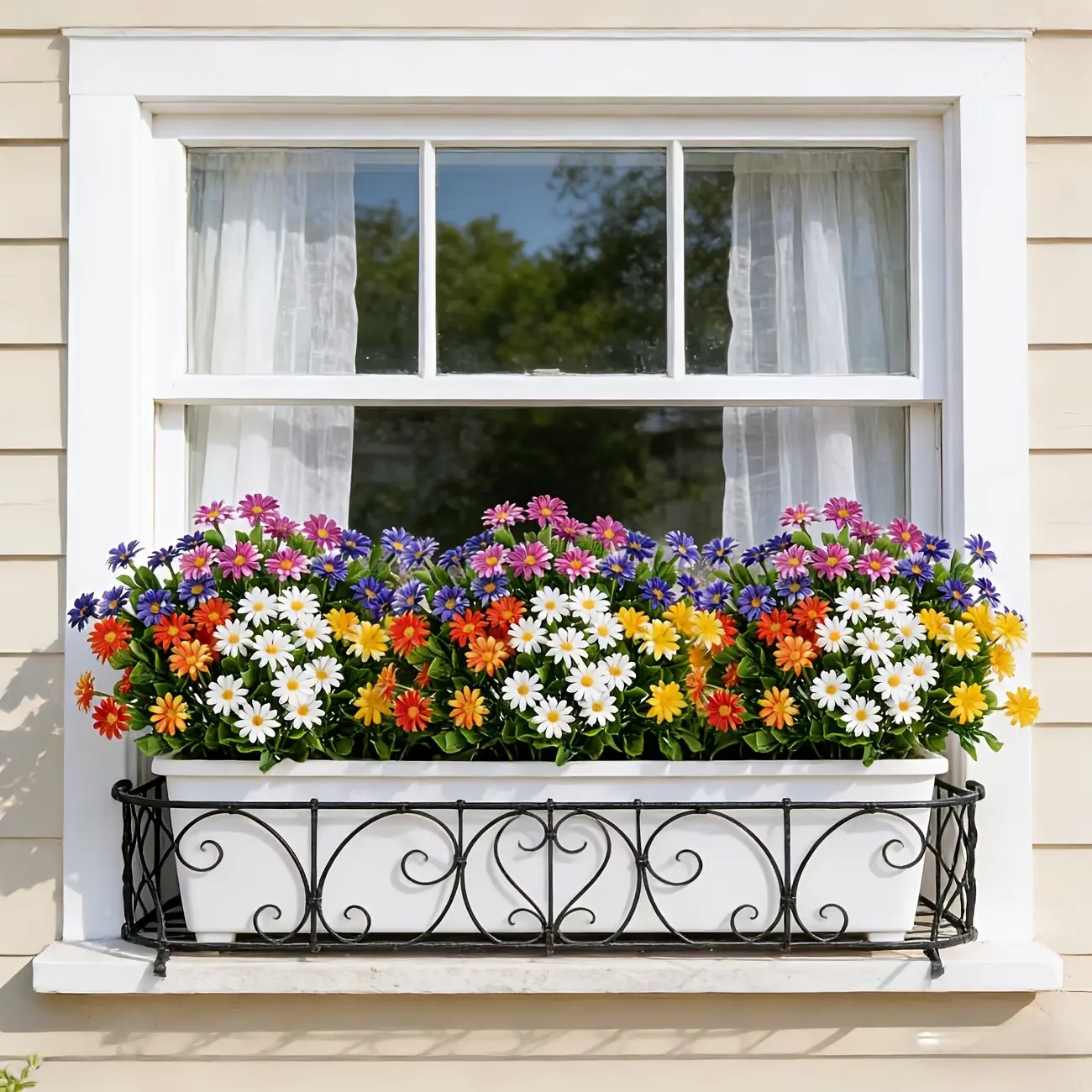 10pcs UV Resistant Plastic Daisy Flower Arrangement | Artificial Decorative Flowers for Home, Hotel, Office, Wedding, Party Garden, Porch, Cabin Decor, Event Planners