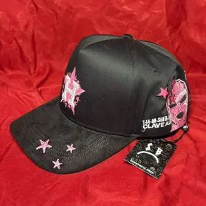 Dandy Hats x Junior H "Clave Ali" Black Snapback Hat with Pink Stars and Embroidery