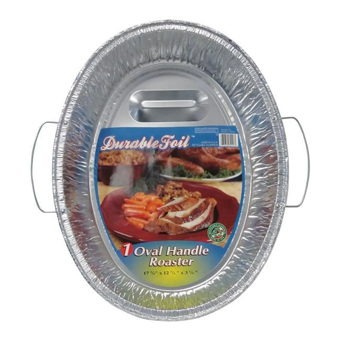 Home Plus Aluminium Foil Oval Roaster Pan Cookware - 12.75x17.37 in, Durable, Silver, Pack of 12, Disposable Kitchenware