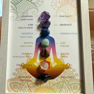 Crystalhaven Chakra Picture Frame Decoration With Crystal Tumbled Stone