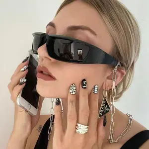 2026 European & American New Style Unique Outdoor Sunglasses for Cycling/Sports — Trendy Silver Hip-Hop Club Shades