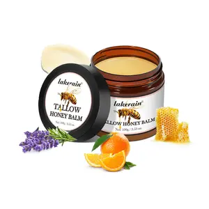 Beef Tallow & Honey Balm Cream, All-Natural Moisturizer Hydrates and Nourishes the Skin, Grass-fed Beef Tallow Honey Balm blend Nourishing Moisturizer for Face, Body & Hands.