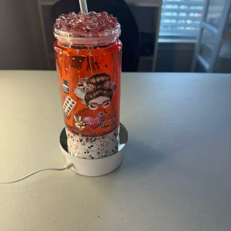 Personalized Snow Globe Tumbler – Custom Glitter Cu