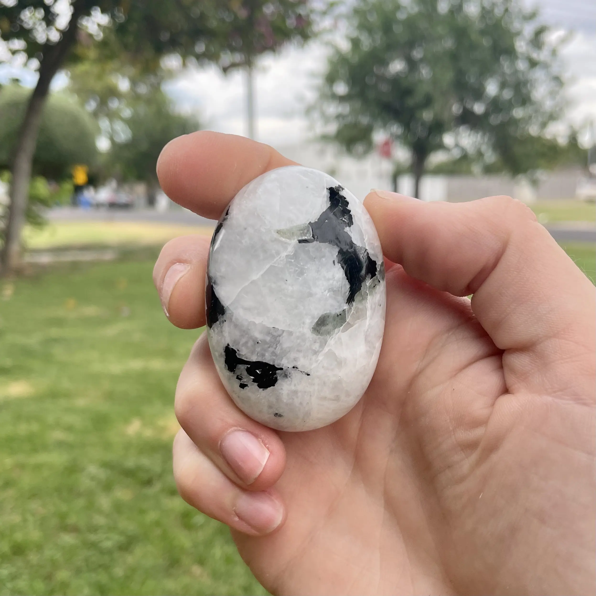 Rainbow Moonstone Palm Stone
