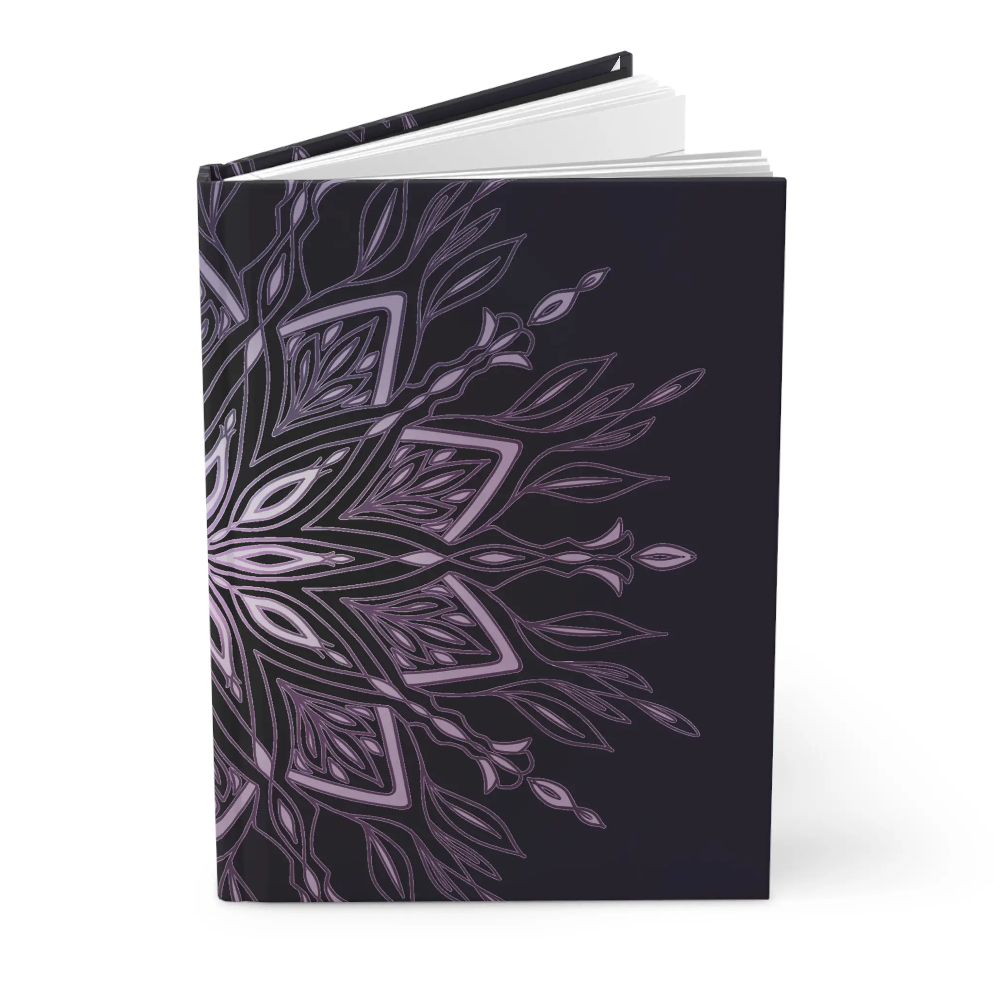 Purple Mandala Hardcover Journal | Matte Floral Pattern Notebook