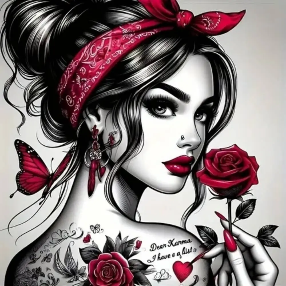 Woman Portrait Diy Diamond Painting Full Round Drills Embroidery Mosaic Gift Home Decoration