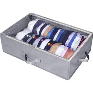 Large Hat Storage Box for Baseball Caps, Holds Up to 50 Caps Wide Hat Organizer for Closet with Cardboard, Under Bed Snapback Holder, Grey
