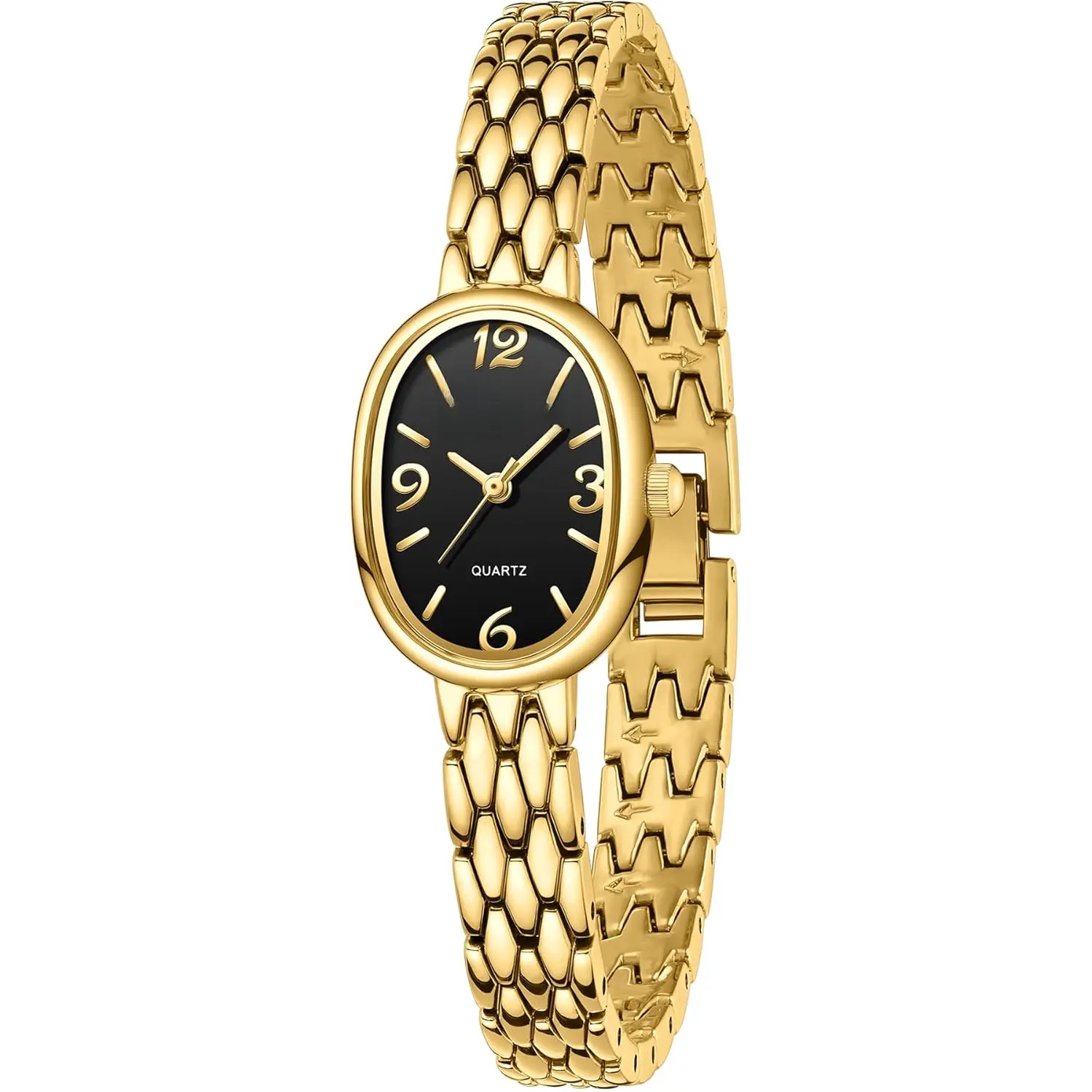 Petite Vintage Oval Gold Women's Watch, Waterproof Elegant Watch with  Quartz Movement, Adjustable Strap with Tool