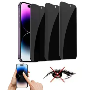 3 Pack iPhone 16/15 Privacy Screen Protector - Anti-Spy Tempered Glass (9H Hardness) for iPhone 16 Pro Max/15 Pro Max/Plus/Pro - HD Clear & Anti-Scratch