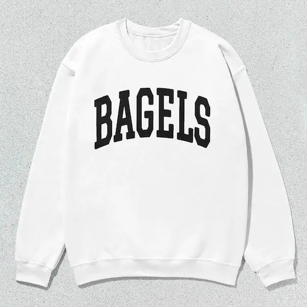 Bagels Sweatshirt Collegiate Crewneck Sweater Unisex.