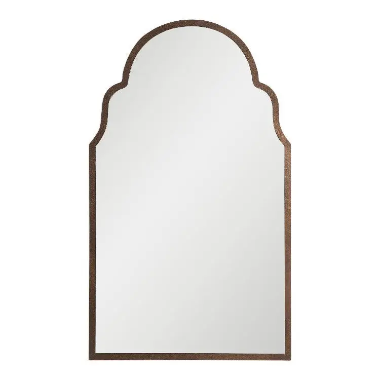 Brayden Metal Arch Mirror with MDF Textured Frame, Home Decor Accent for Home Supplies