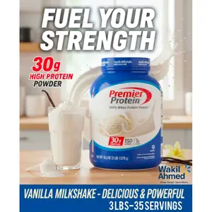 Premier Protein 30g High Protein Powder, Vanilla Milkshake, 3 Ibs