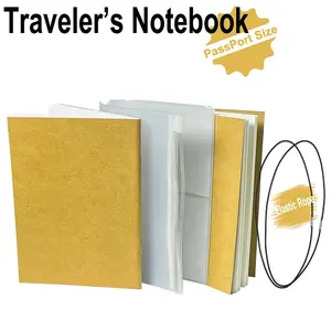 2 Pcs Portable Passport Notebook Set 📓 Pocket-Sized Travel Journal | 60 Pages Each with Card Slots, Elastic Band & Elastic Closure | Minimalist Small Notepad for Travel, Office & School