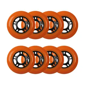 Player's Choice Outdoor Inline Skate Wheels - 72mm 89A Orange (8-Pack)