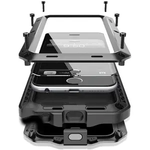 For iPhone 17 Air 16 15 14 13 12 11 Pro Max Plus Aluminum Metal Tank Case Heavy Duty Shockproof Rugged Armor Cover Screen Film