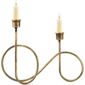 Twisted Brass Style Candle Holder, Candlestick Holder for Table Decoration,, Wedding, Housewarming