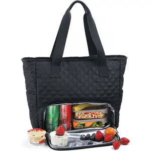 Lunch Tote Bag for Women,15.6" Laptop Work Bags with Insulated Lunch Compartment,2-in-1 Water-resistant Work Bag for Teacher Nurse Travel Office Daily School