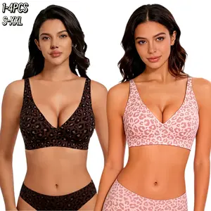 1/2/3/4PCS Jelly Deep V Seamless Bras for Women Comfortable Push Up Bra No Underwire Jelly Bra Bralettes Wireless Tshirts Bras Everyday Bras S-3XL