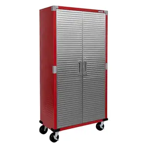 Seville Classics UltraHD Storage Cabinet, 36" W x 18" D x 72" H - Commercial Grade Steel, 3 Height Adjustable Shelves, Lockable Doors