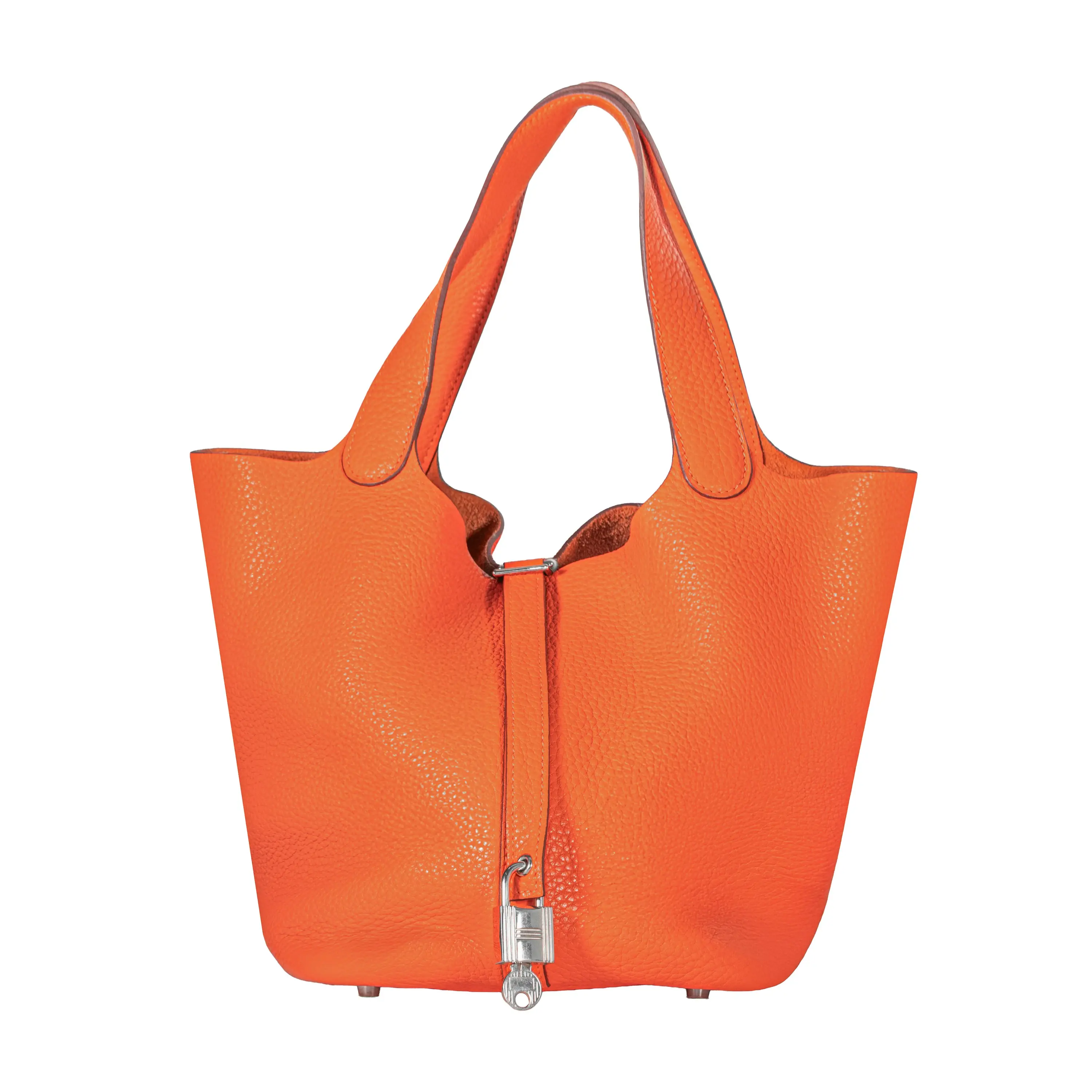 Pre-owned HERMÈS Clemence Shoulder Bags Picotin Lock Bag PM Orange