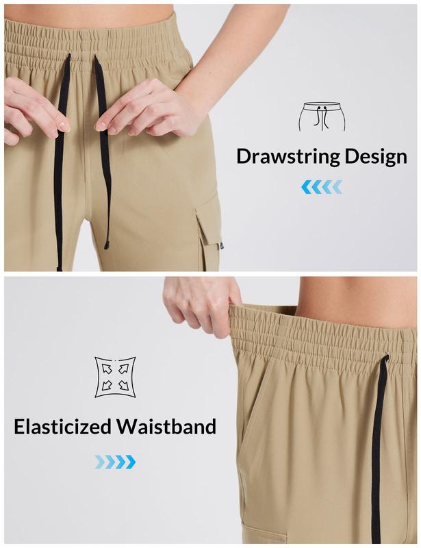 baleaf Women's Hiking Pants Cargo Quick Dry Pants Water Resistant Loose Lightweight Travel Fishing Outdoor UPF50+ Stretch