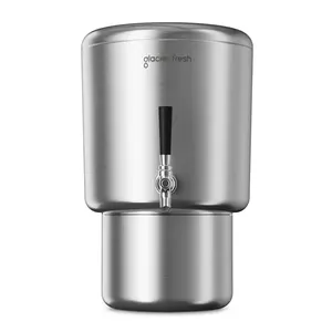 GLACIER FRESH 2.25G Stainless Steel Countertop Water Filtration System, Gravity-Fed with Elarisey™ Filtration Technology, Reduces Heavy Metals, PFOA & PFOS, and Meets SGS Standards