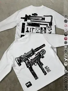 Unisex Graphic Long Sleeve T-Shirt, Casual Streetwear Fashion Comfortable Simple Design, Fitted Style for All Seasons
