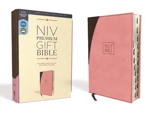 Niv, Premium Gift Bible, Leathersoft, Pink/Brown, Red Letter Edition, Indexed, Comfort Print -- Zondervan - Bible