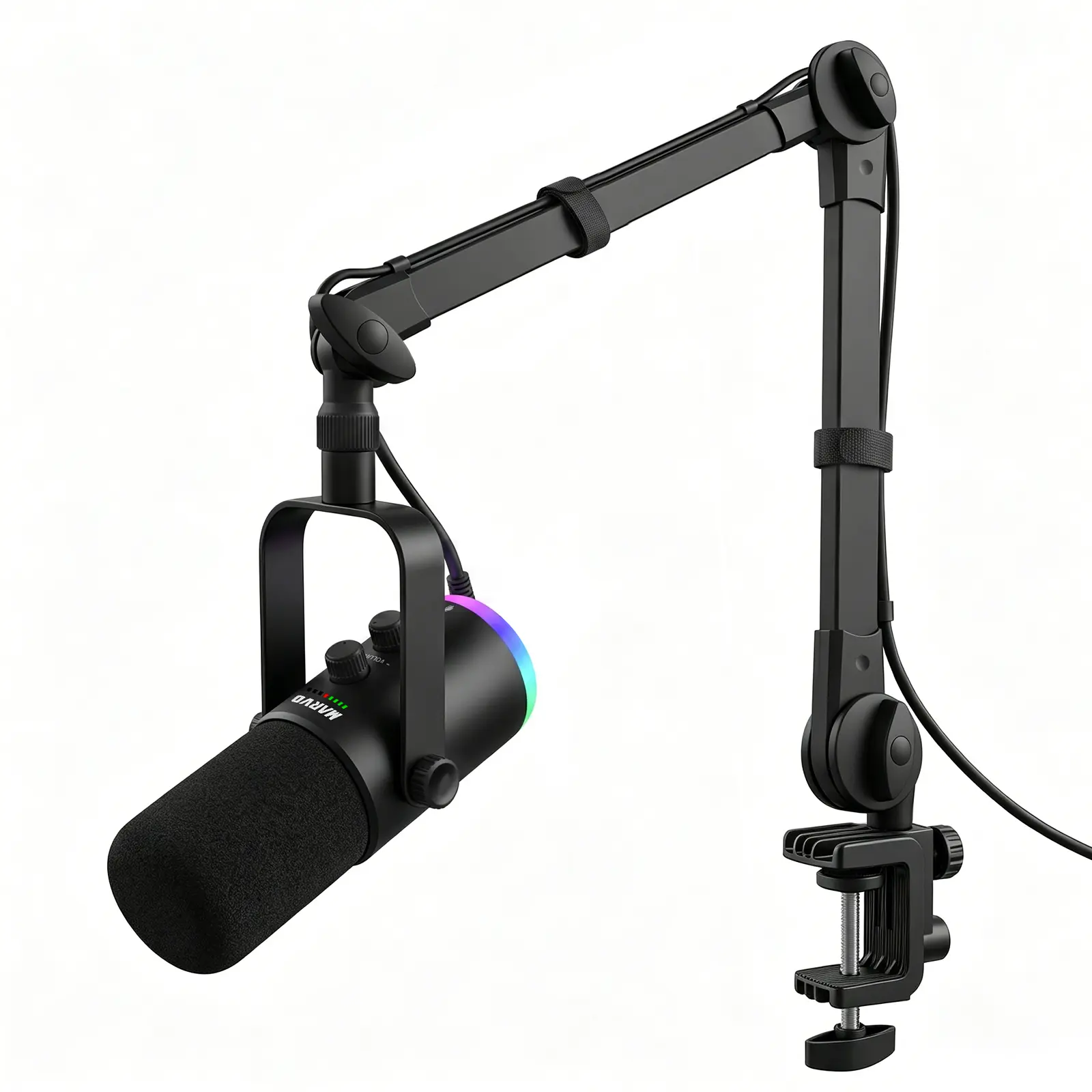 MARVO USB Heart-Shaped Dynamic Microphone Set, with adjustable stand, recording microphone, 27-millimeter large diaphragm, 1.8-meter multi-purpose cable, and plug-and-play adapter; ideal for streaming, podcasting, and vocal recording on laptops