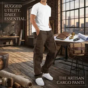 Men's Casual Cargo Pants for Outdoor Hiking and Athletic Jogging - Durable Sweatpants with Multiple Pockets, Comfortable Fit for Hiking, Running, Gym Workout, and Daily Wear, Lightweight and Breathable Fabric