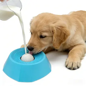 No-Spill Slow Feeder Dog Bowl with Rolling Ball | Tongue Cleaning Anti-Bloating Dog Lick Bowl for Peanut Butter, Bone Broth & Yogurt | Great for Post-Op Recovery & Supplement Feeding | Fits All Dog Breeds