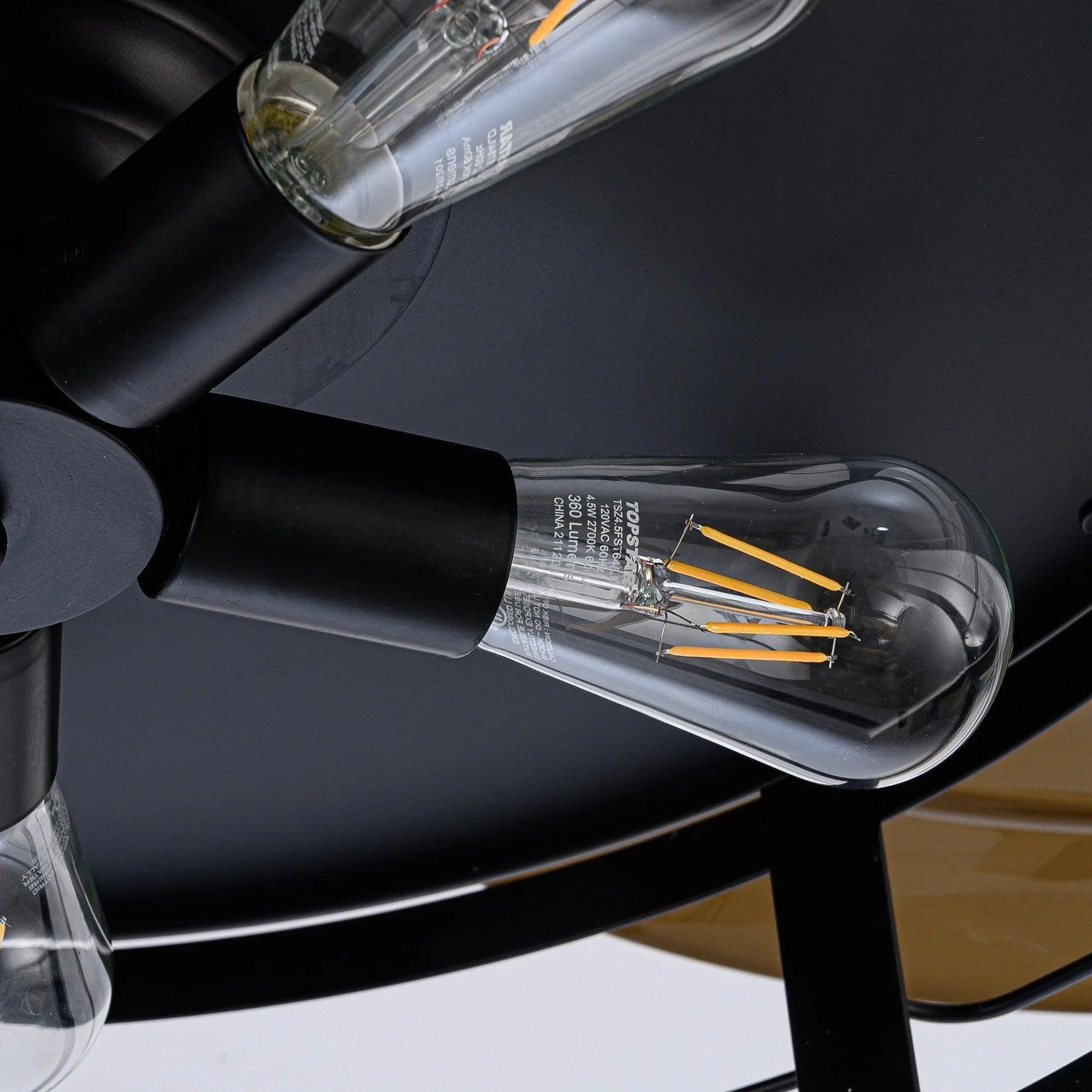 52" Industrial Downrod Mount Ceiling Fan with LED Light & Remote Control