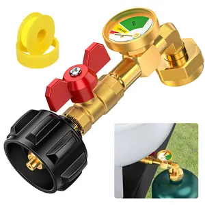[Holiday Exclusive] Upgrade Your Plumbing with the Alloxity 90-Degree Elbow Adapter with Valve and Gauge, Includes Teflon Tape for Easy Installation