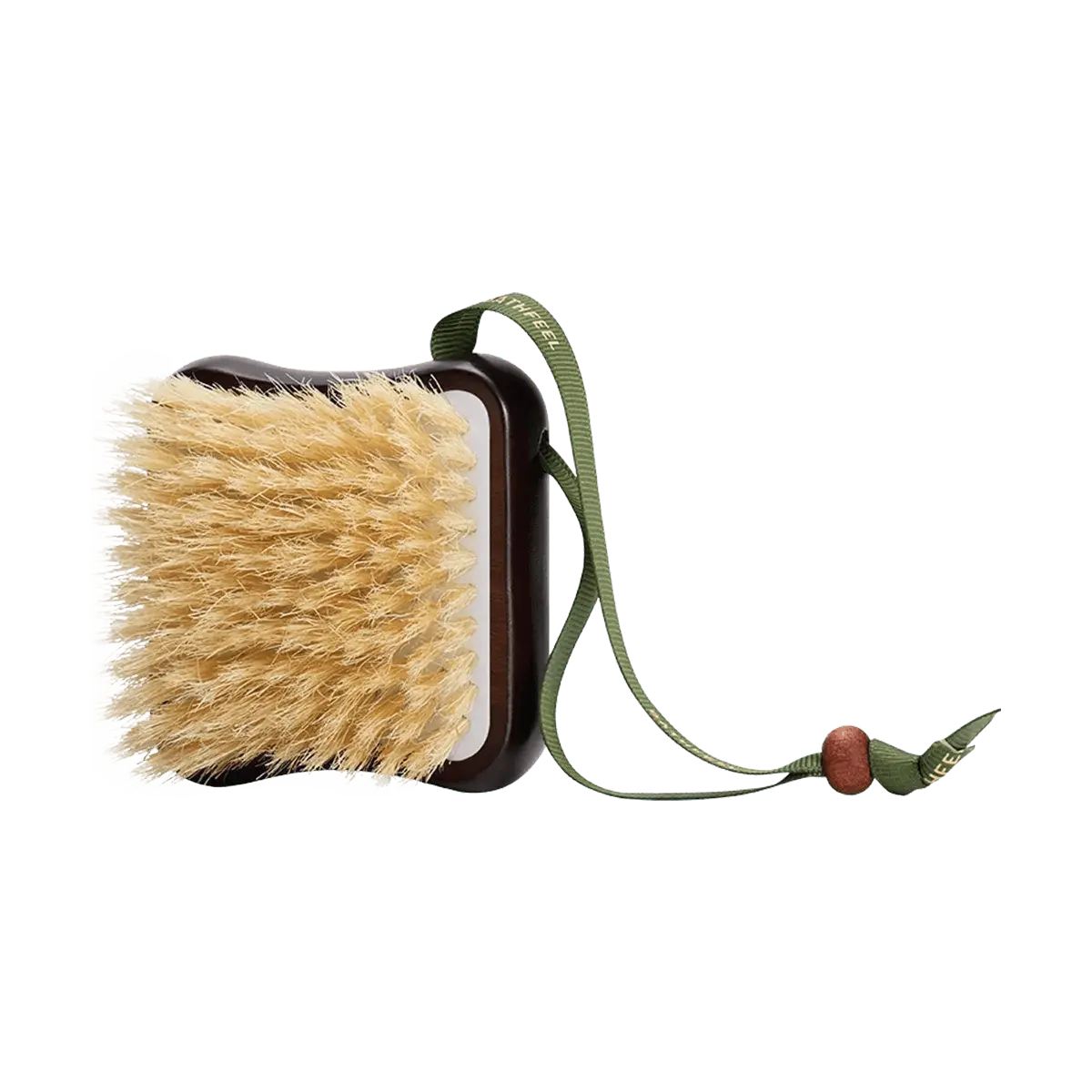 BATHFEEL Natural Boar Bristle Bath Brush - Soft Gentle Exfoliation for Sensitive Skin, Short Handle Dry Brushing for Body & Back, Durable & Eco-Friendly