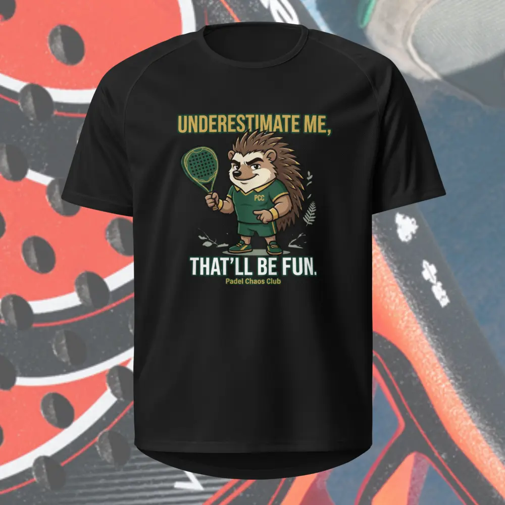 Funny Padel Unisex sports jersey— "Underestimate Me" — Male Hedgehog--Padel Gift — Padel Humor