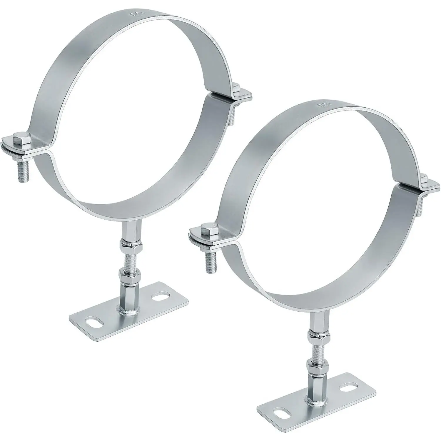 2 count 6 Inch Heavy Duty Adjustable Pipe Bracket,Heavy Duty Split Ring Pipe Hanger,Adjustable Pipe Bracket Clamp,B Vent Adjustable Wall Strap Round Gas Vent Pipe Strap,With Mounting Screws, ETTH541