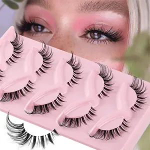 5 Pairs Cat/Fox Eye Effect Dramatic Lashes Dramatic Volume Lashes Extension Makeup 6D Fluffy lashes Faux Mink Eyelashes Fluffy False Eyelashes