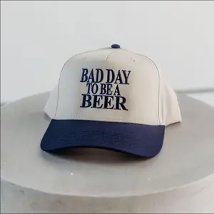 Embroidered Bad Day To Be a Beer Hat Funny Base Ball Two Tone Cap Custom Thread Color Gif For Beer Lover