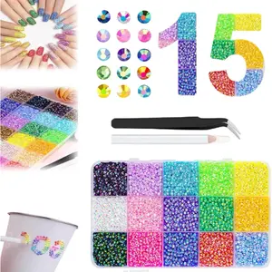 DIY Bedazzling Kit – 18000pcs 3mm Jelly Rhinestones, 15 Vibrant Colors with Tools & Tweezers for Nail Art, Diamond Art, Crafts, Clothes & Phone Cases