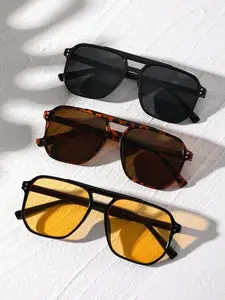 3 Pairs Simple Vintage Street Sunglasses Fashion Accessories Summer Travel Outdoor Sun Glasses